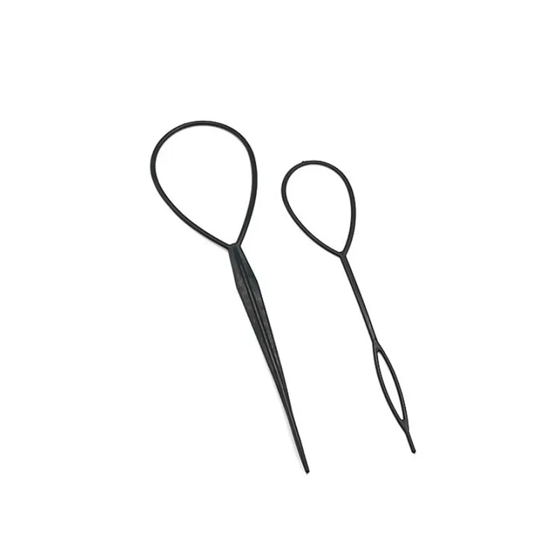 4 шт. Модный создатель хвоста пони из пластикового петлеобразного популярного инструмента для укладки волос черного цвета Topsy Tail Clip Braid Maker Salon.