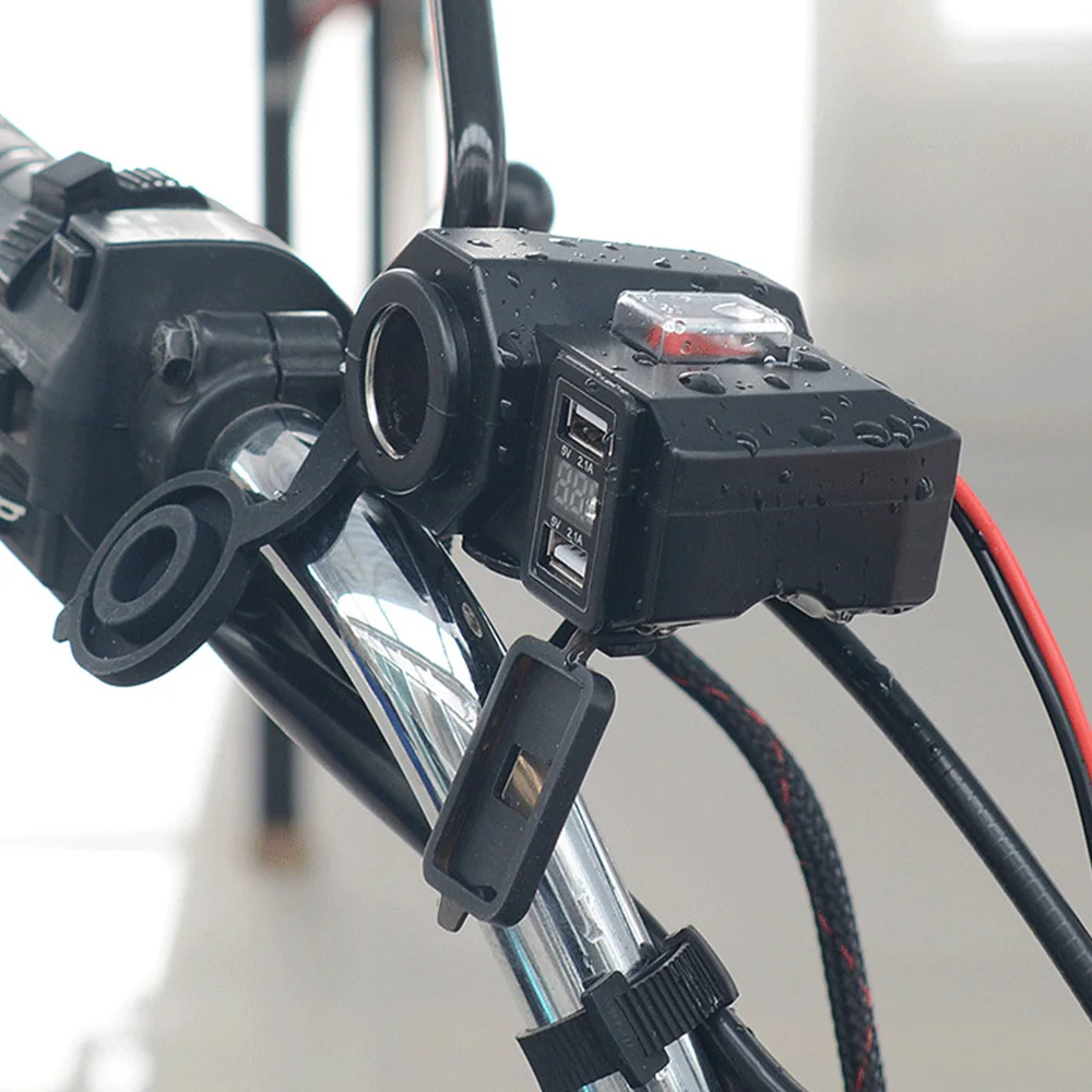 12 v/24 v мотоцикл USB зарядное устройство телефонный разъем прикуривателя двойной