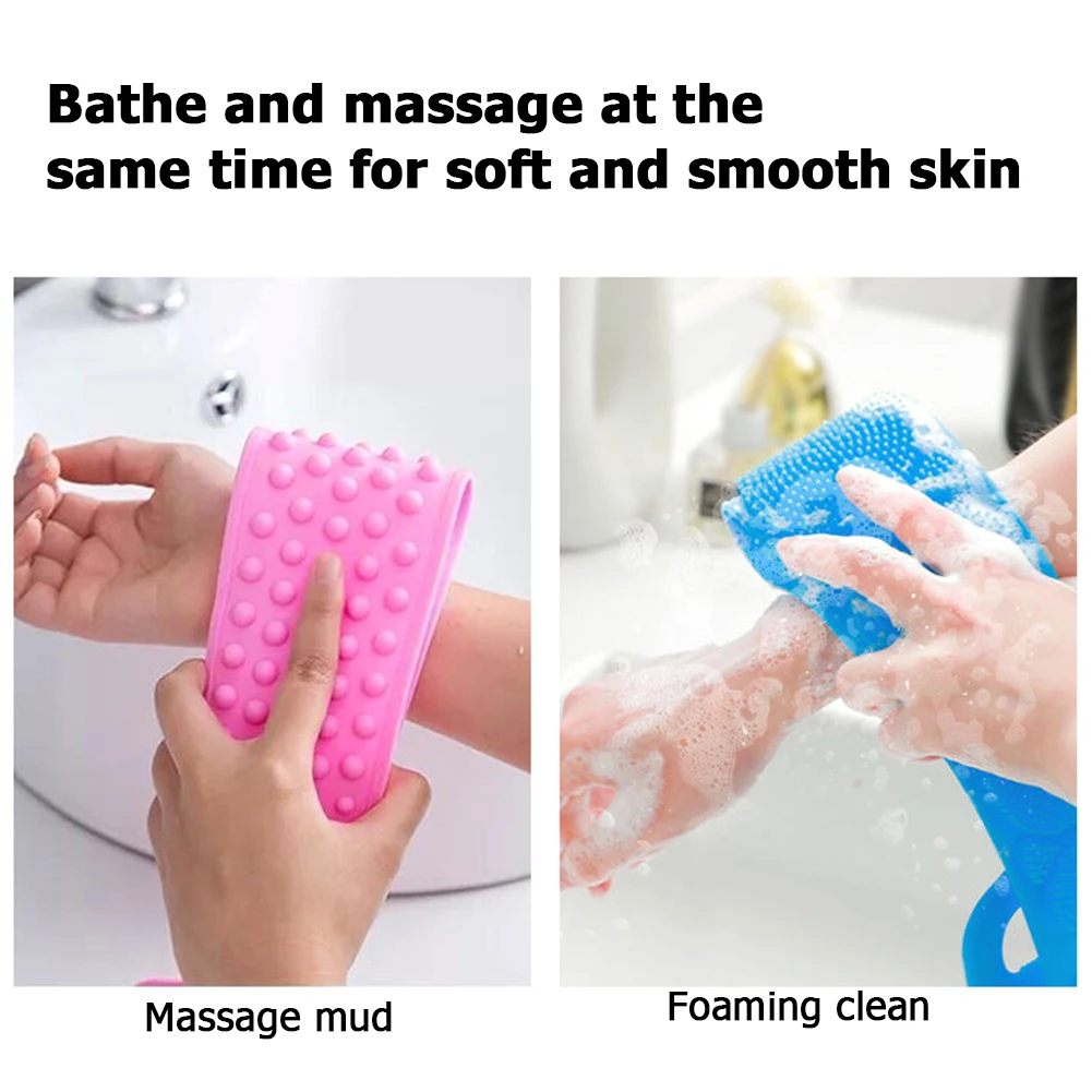 Двусторонняя Массажная щетка для ванной из силикона с эффектом