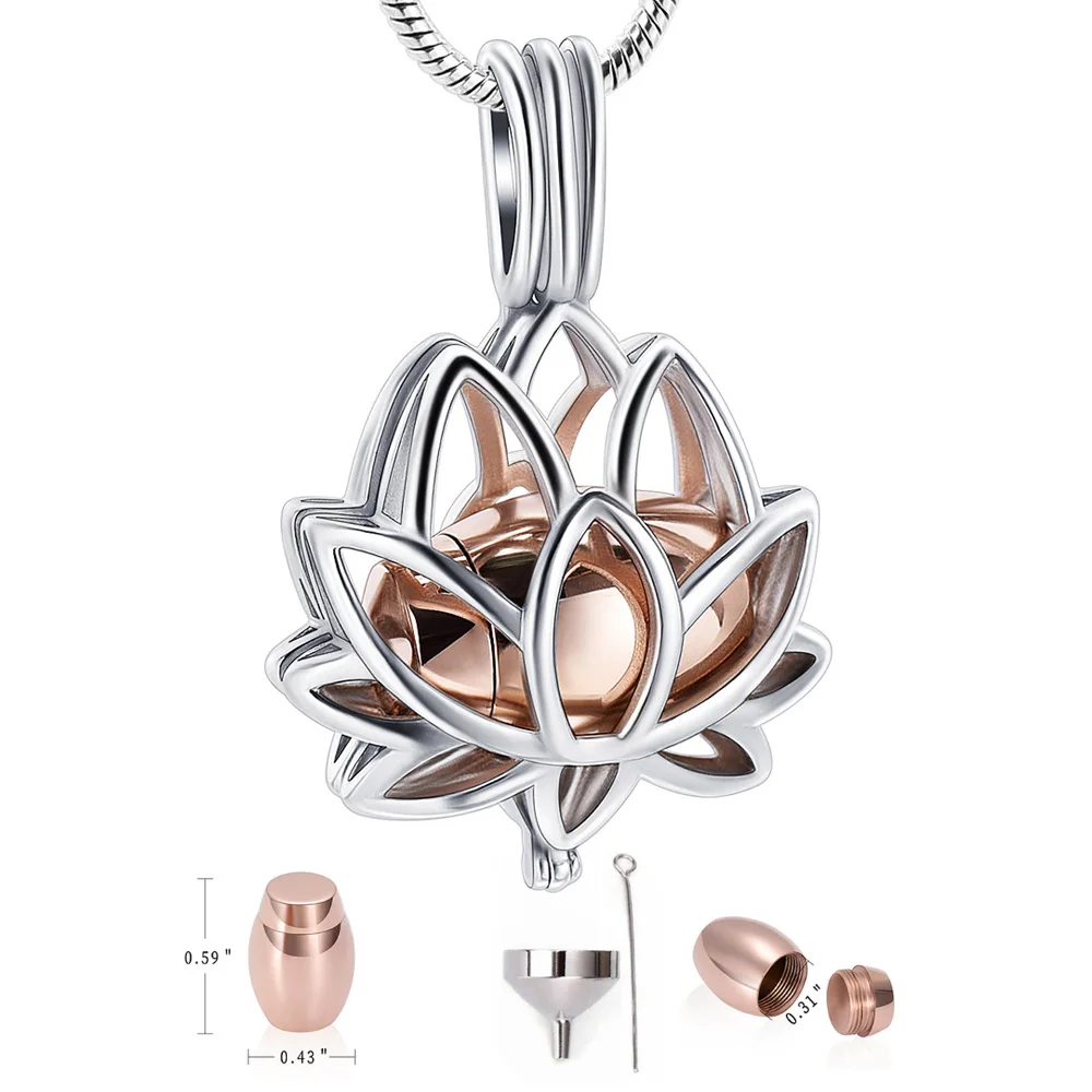 Женский кулон-ожерелье с ажурной урной украшения для кремации в форме цветка