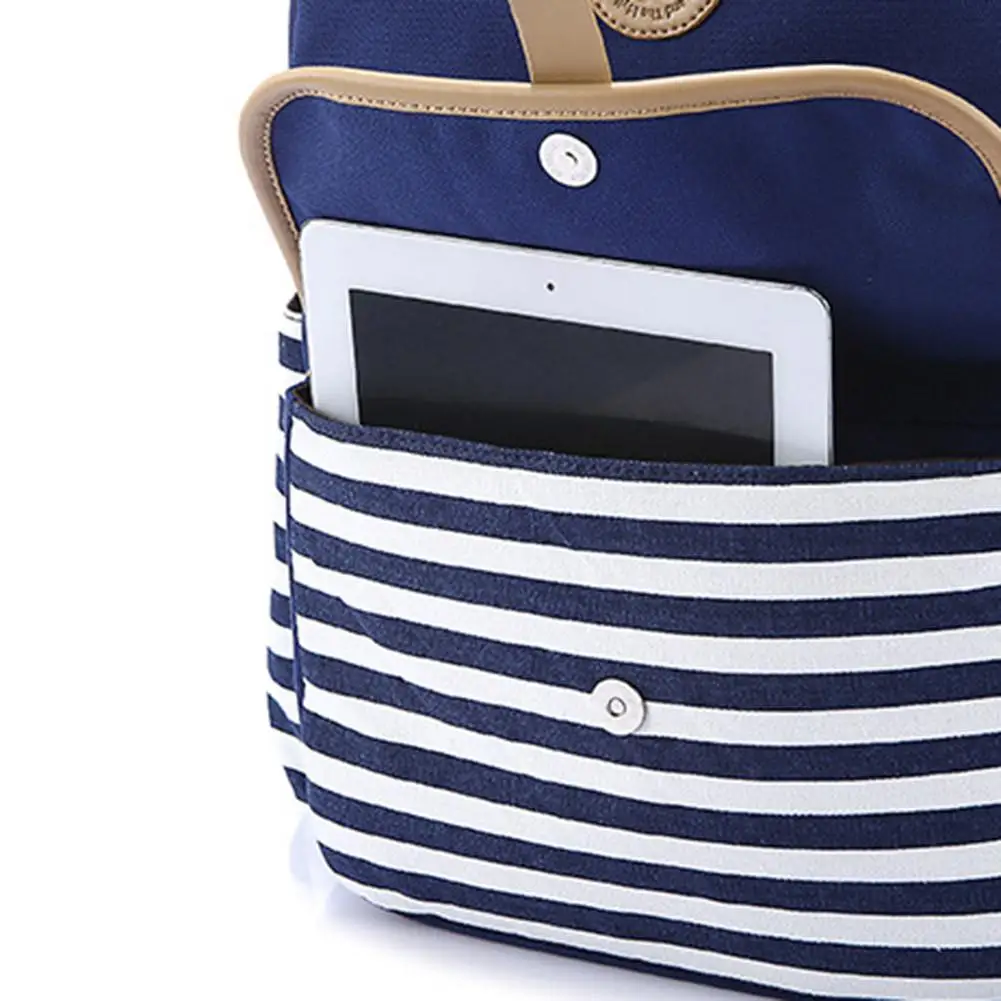 3 шт морской ветер полосатый холст сумка женский рюкзак набор средняя школа