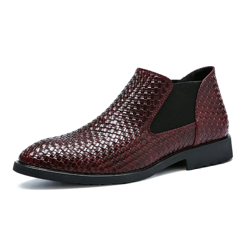 

Plus Size 38-48 Hand-Woven Men's Leather Boots Cowboy Boots Men's Martens Boots Men's Chelsea Boots Men Zapatos De Hombre