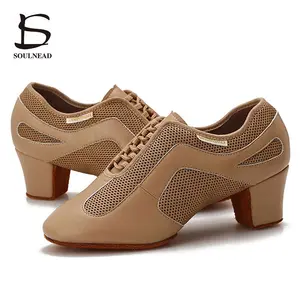 Latin Dance Shoes Woman Jazz Salsa Dance Shoes Genuine Leather 1cm 3.5cm 5cm Heels Women's Tango Bal