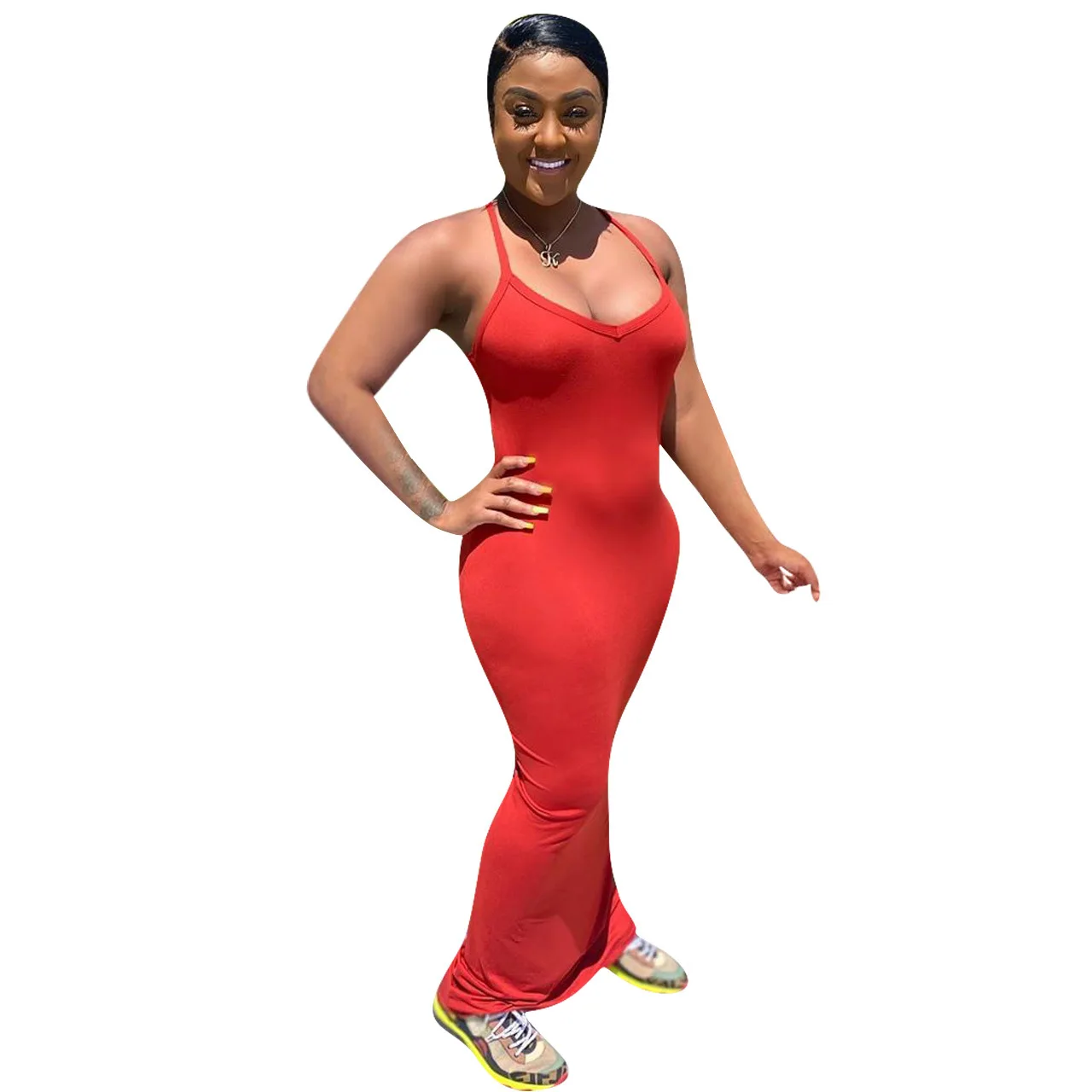 

women's long dress with sling