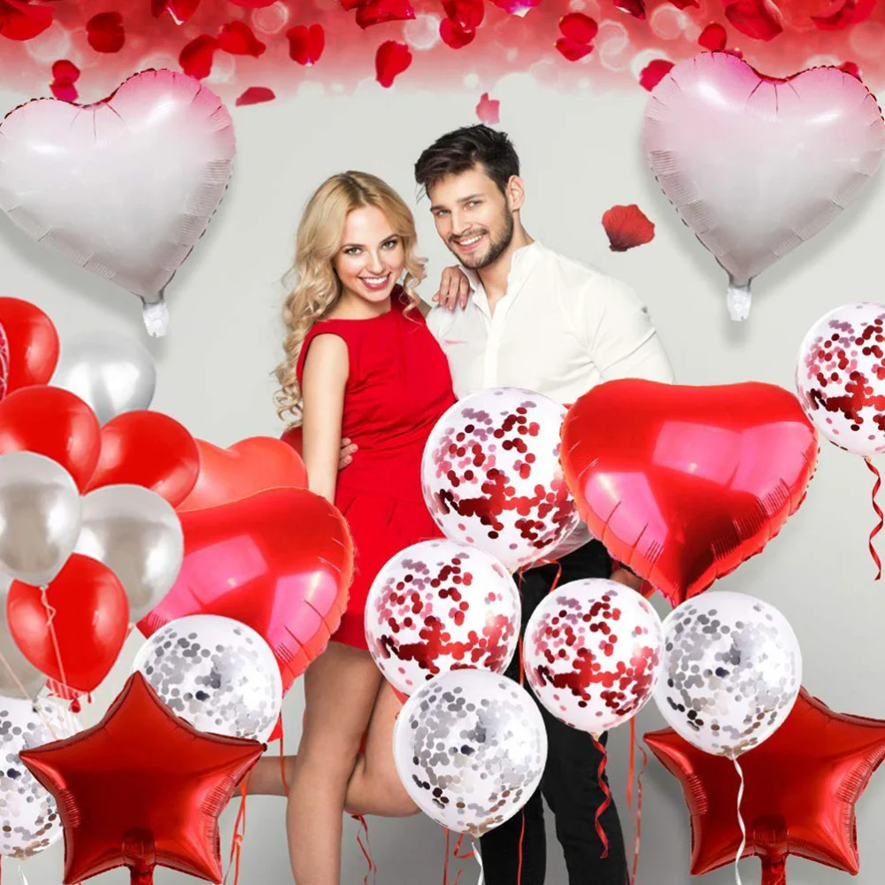 

1 Set of Romantic Party Balloons Set Wedding Supplies Valentine's Day Balloons