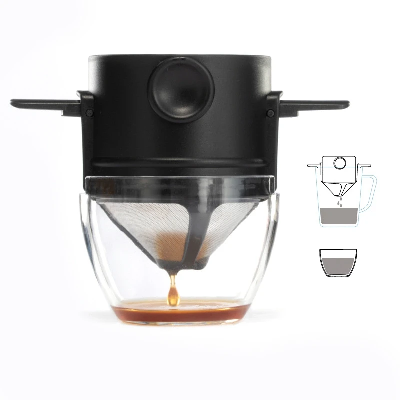 

Coffee Filter Portable 304 Stainless Steel Drip Coffee Tea Holder Funnel Baskets Reusable Stand Coffee Filter