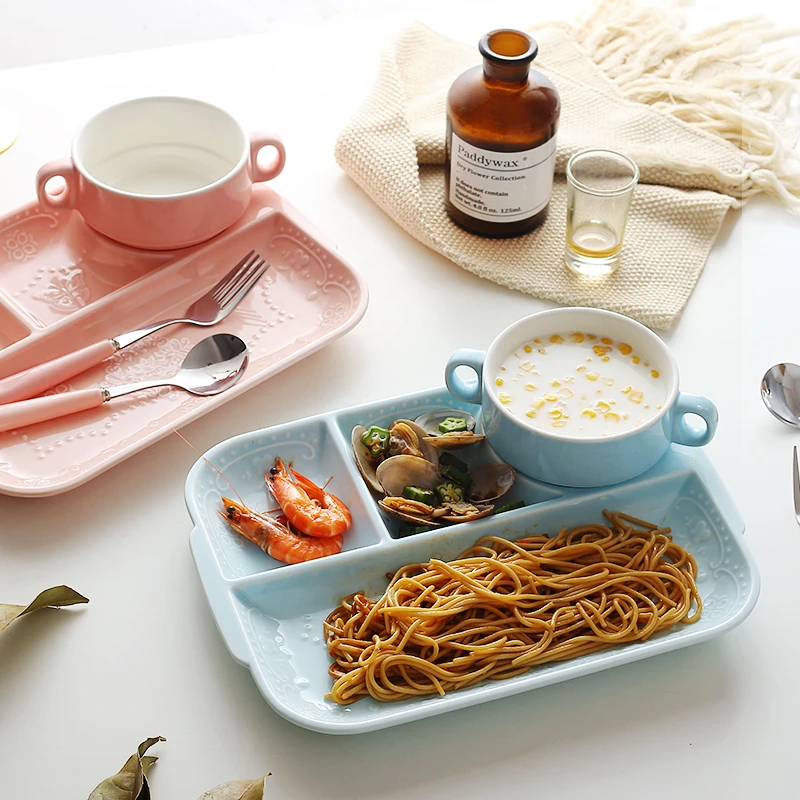 Креативная керамическая тарелка в японском стиле набор тарелок для завтрака