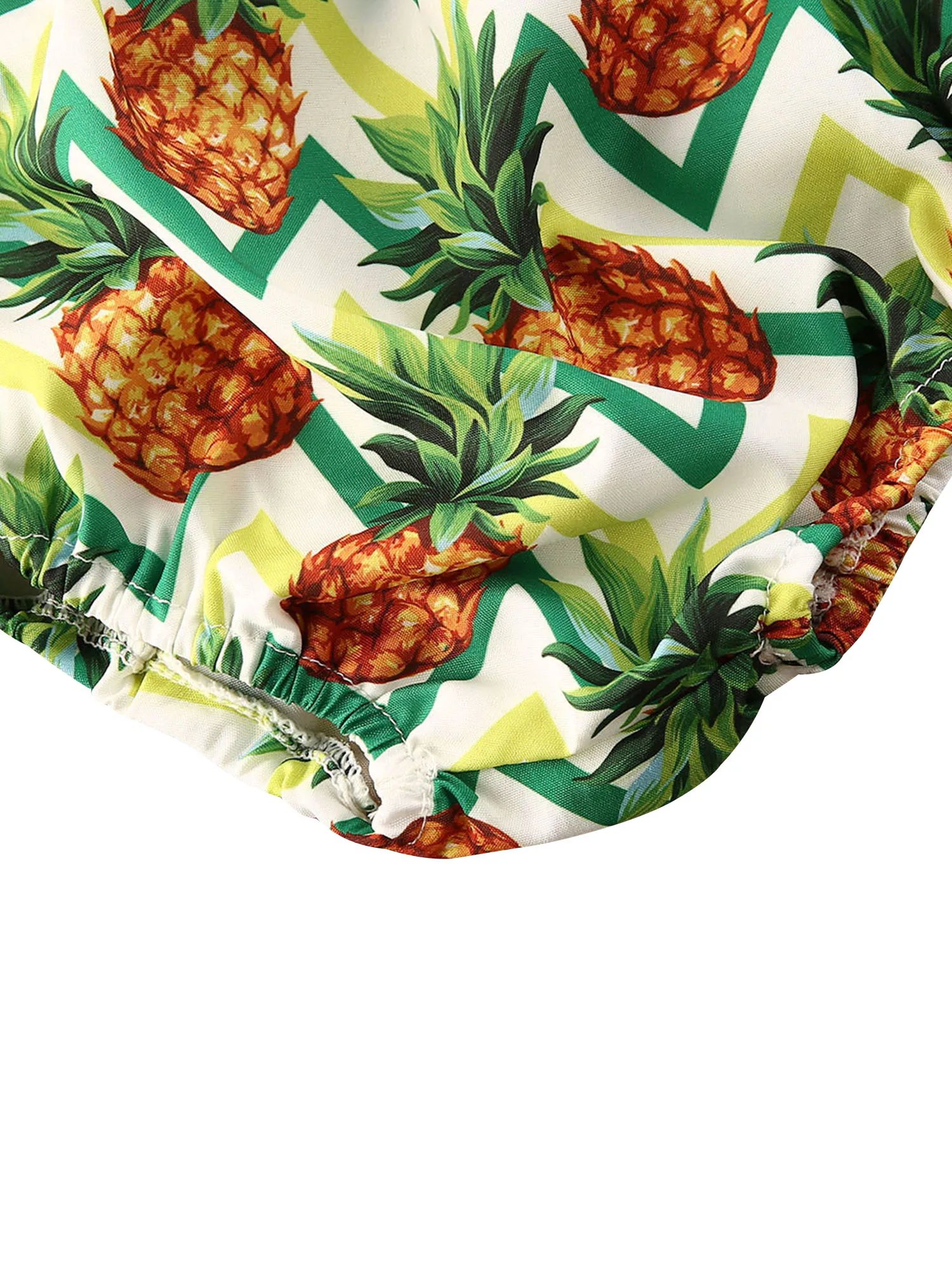 2020 Одежда для новорожденных девочек комбинезон с принтом ананаса топ рукавами на