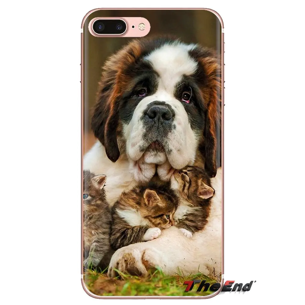 Святой Бернард щенков и больших собак мобильного телефона чехол для Huawei G7 G8 P7 P8 P9