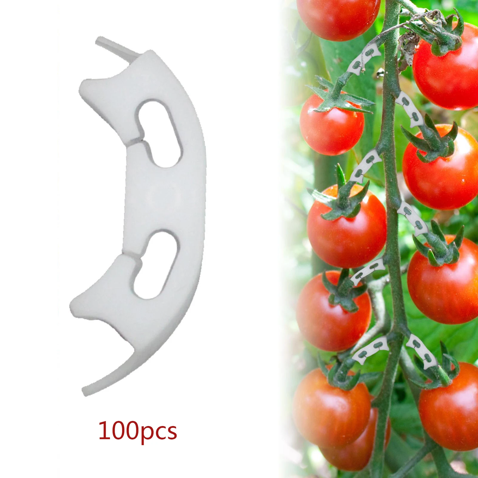 

Set of 100 Plant Support Clips Anti-bending Cucumber Twine Trellis Clips