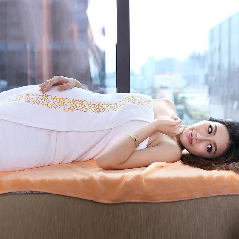 Белая гостиничная хлопчатобумажная ткань для ванной комнаты взрослых Toalla microfiber