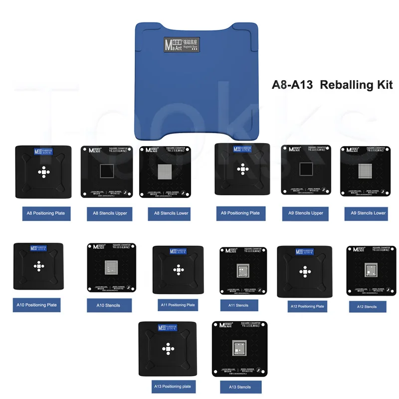 

MaAnt Magnetic Reballing Platform For iPhone A8 A9 A10 A11 A12 A13 CPU BGA Repair Tin Planting Jig with Stencils