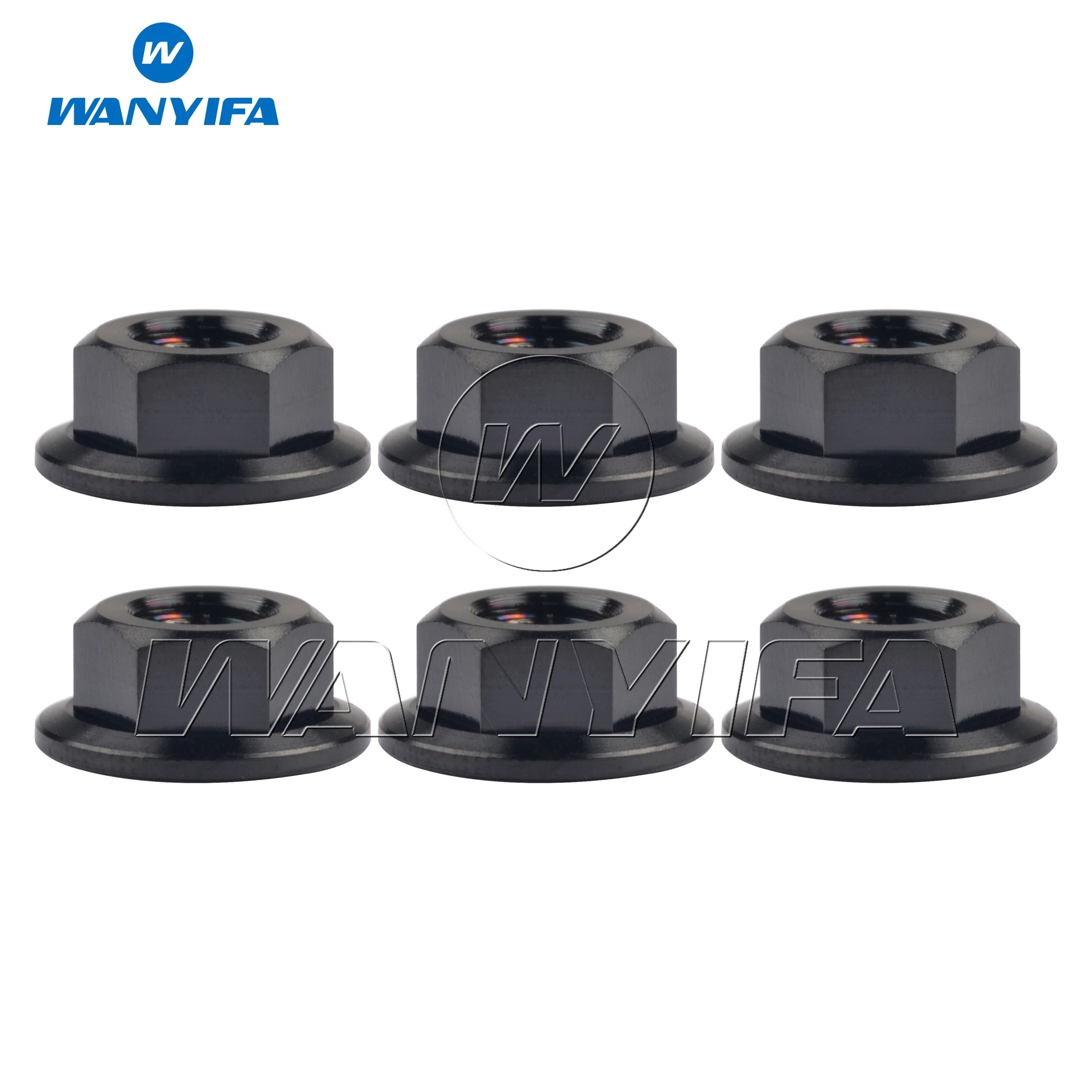 Wanifa M6x1.0mm Стандартный DIN6923 метрический Gr5 титановый сплав с шестигранной головкой Гайка фланец гайка для автомобиля мотоцикла велосипеда тормоза 6 шт./компл.