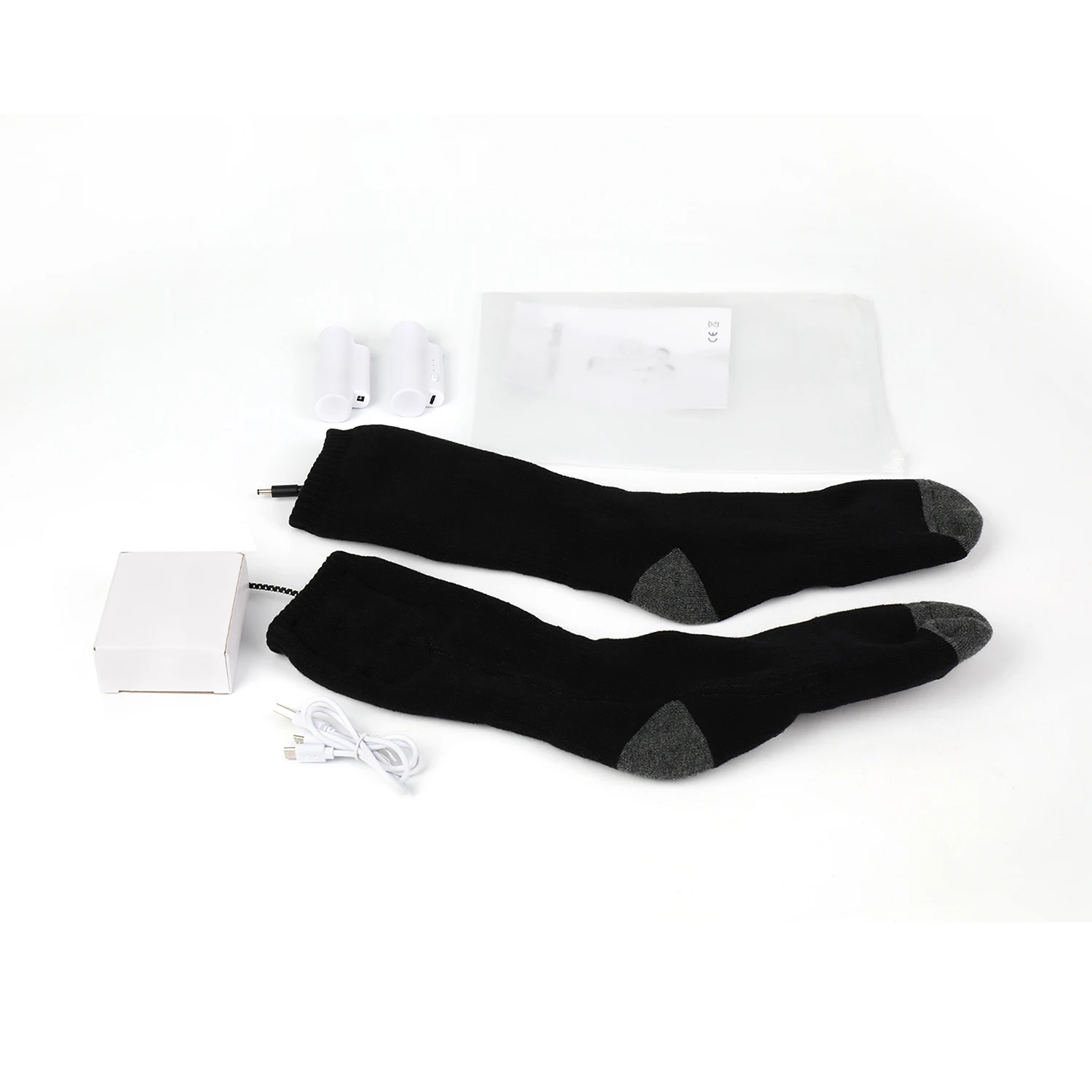 GT 1/2 пара унисекс Зимние теплые нагревательные носки с подзарядкой от USB 3