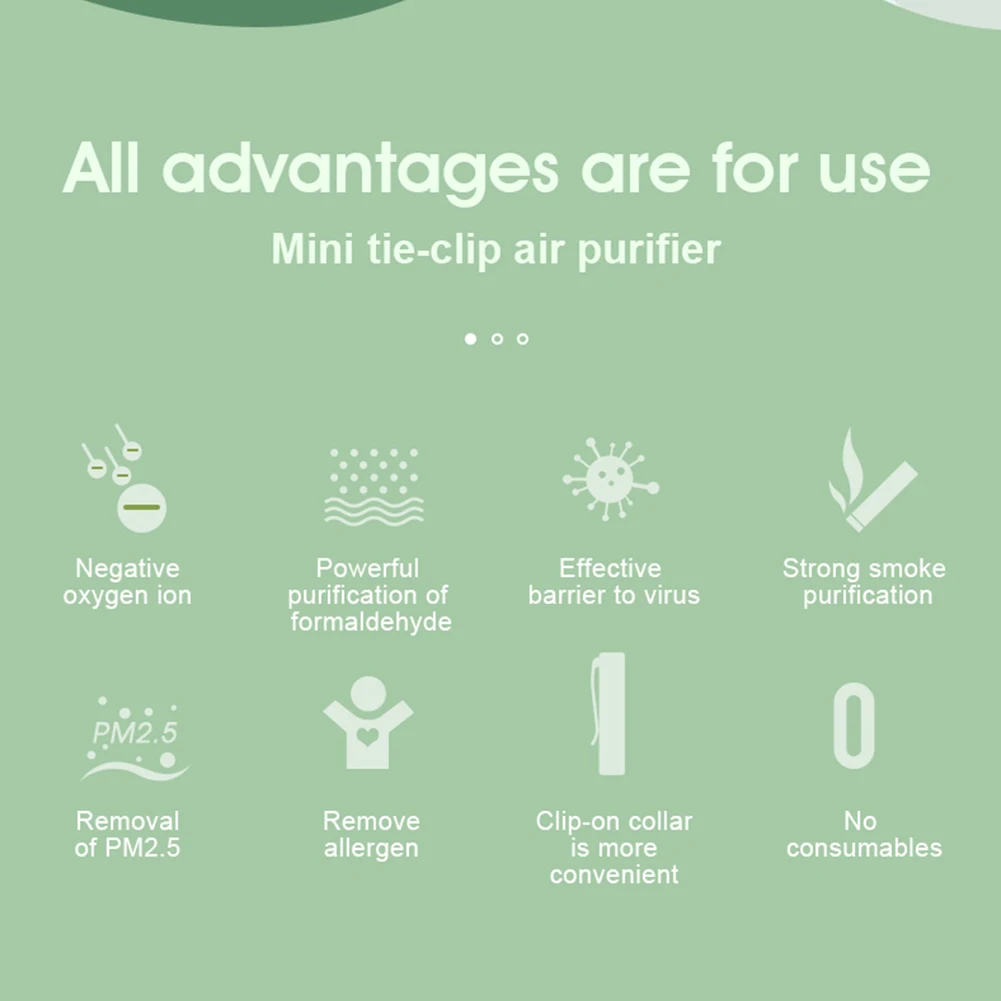 

Air Purifier Mini Wearable Collar Clip Type Portable Negative Ion Eliminator USB Charging Bedroom Office Travel Air Cleaner