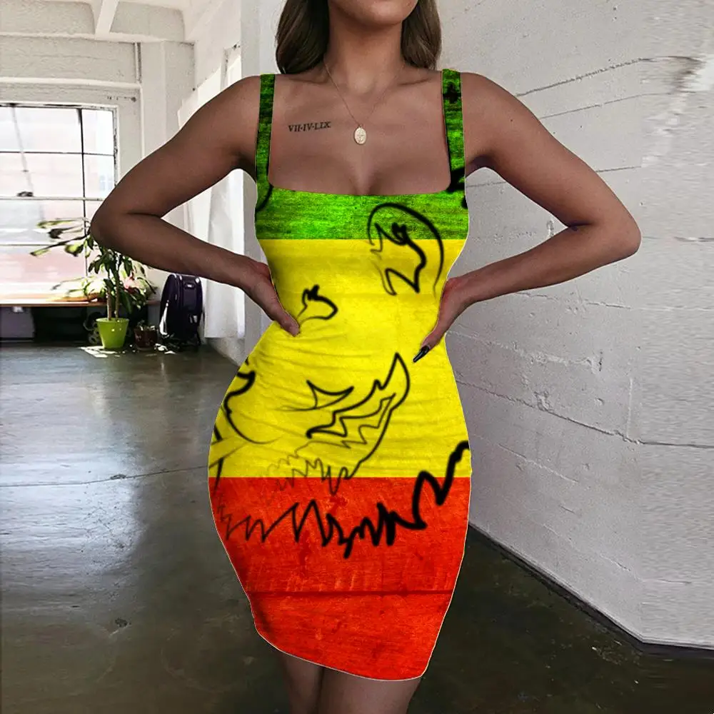 

Giyu Brand Lion Dresses Women Animal Ladies Dresses Anime Vestido Sexy Colorful Sundress Harajuku 3d Print Womens Clothing
