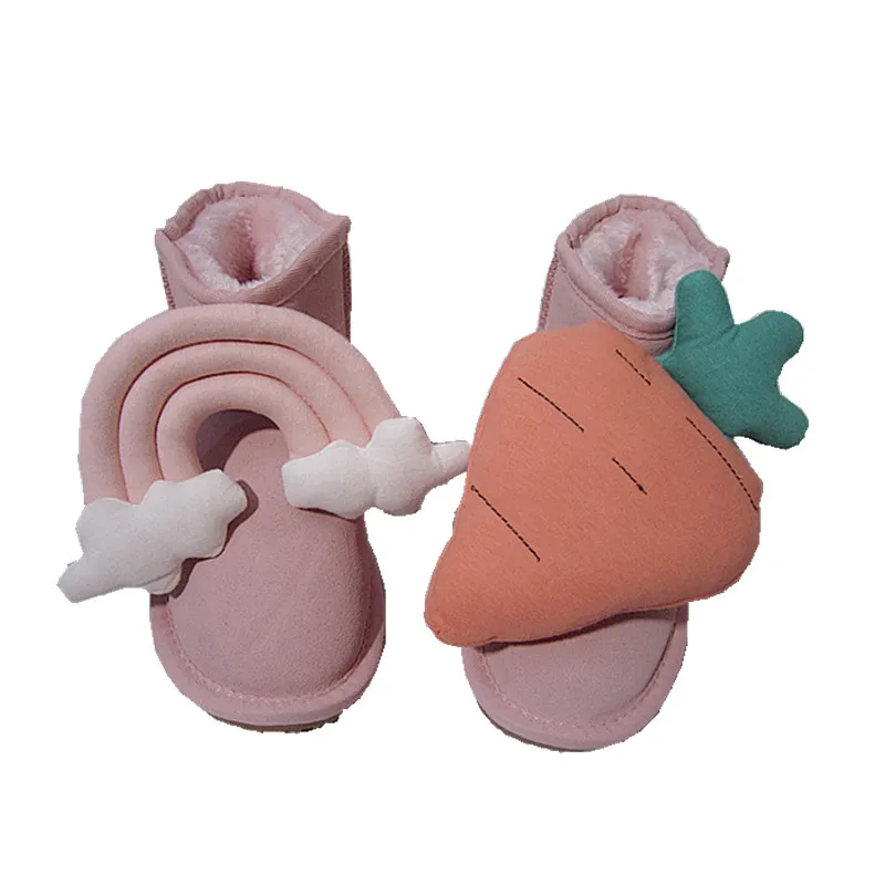 

2020 Autumn and Winter New Cute Radish Doll Rainbow Women's Shoes Cotton Shoes Snow Boots