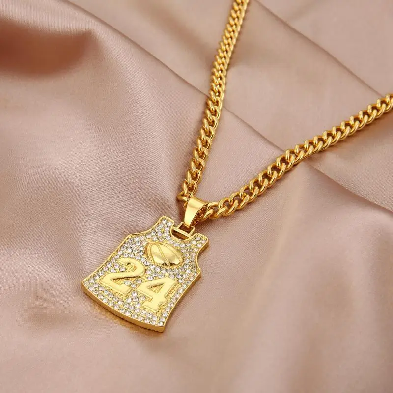 Индивидуальное баскетбольное Джерси мужское ожерелье из нержавеющей стали