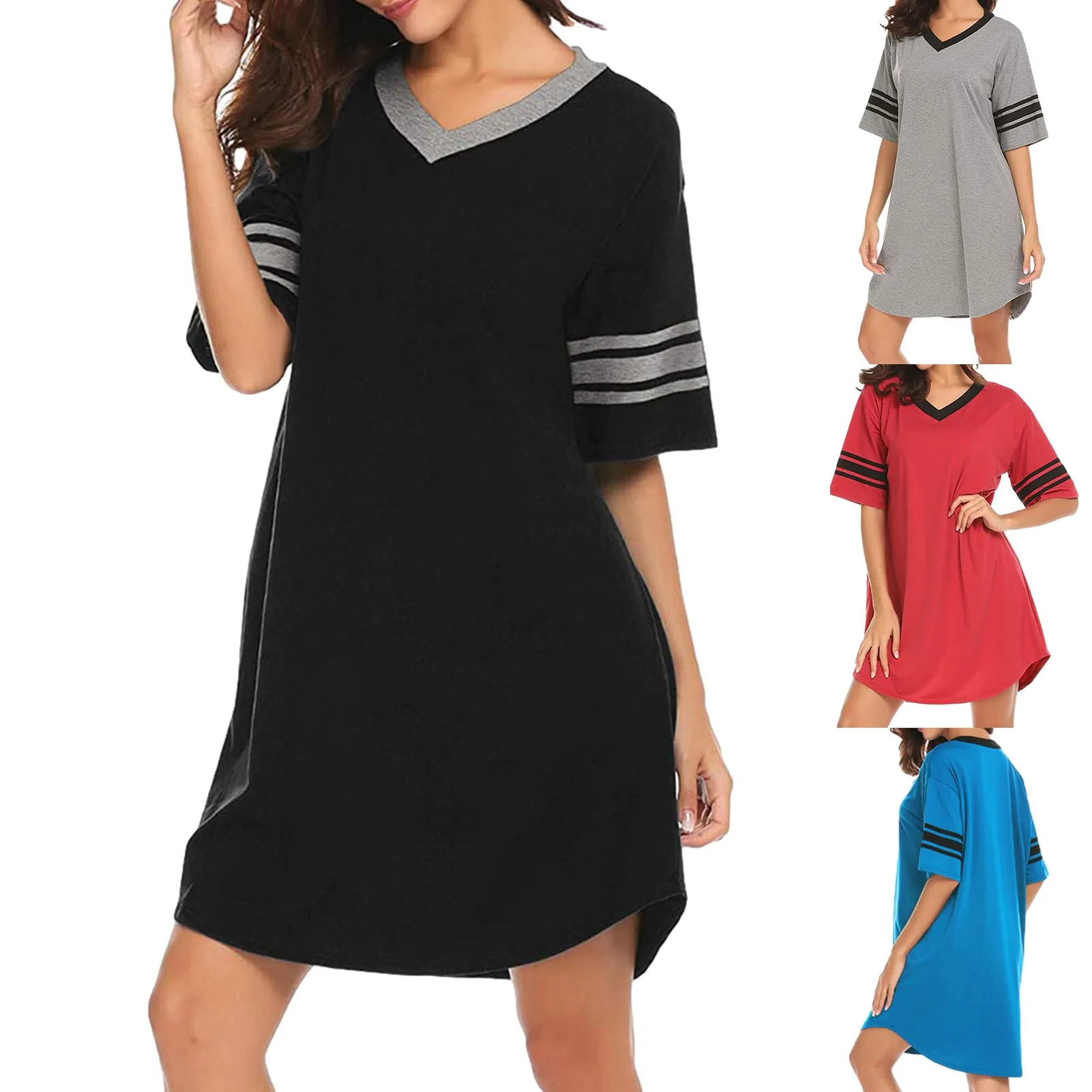 

Пижамы для женщин, вязаный жилет с v-образным вырезом для пижамный комплект свободные короткий рукав домашняя пижама одежды для женщин Ночн...