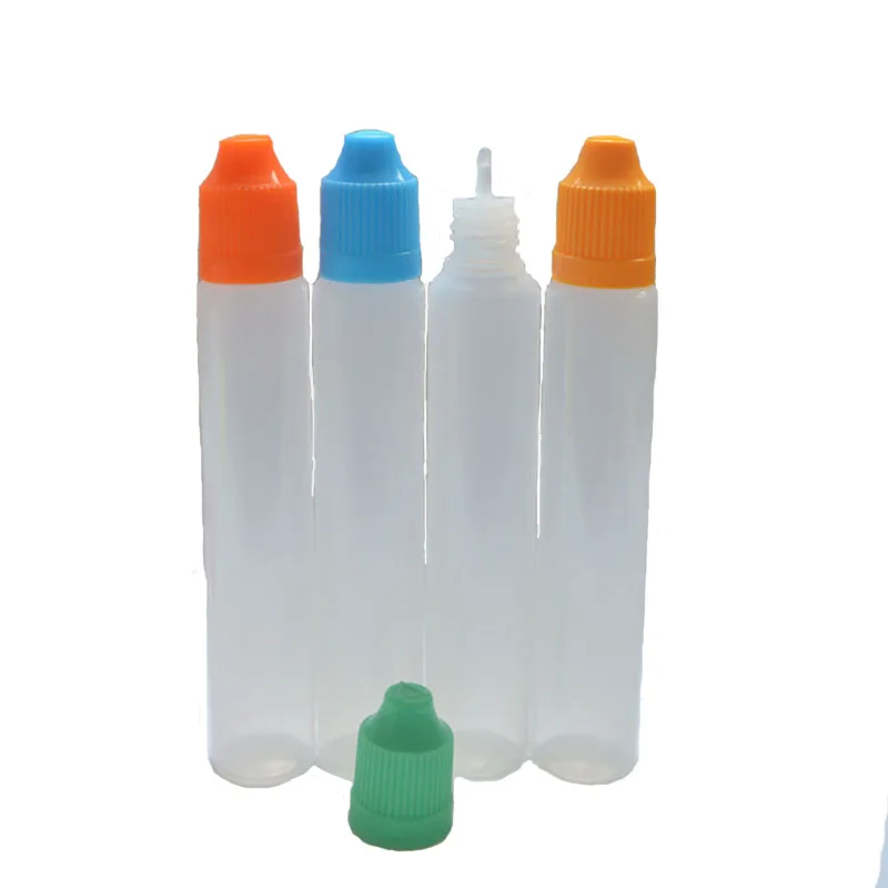

50pcs 30ml Pen Shape Bottle PE Plastic Dropper with Childproof Caps and Long Thin Tips Empty E Liquid Bottles