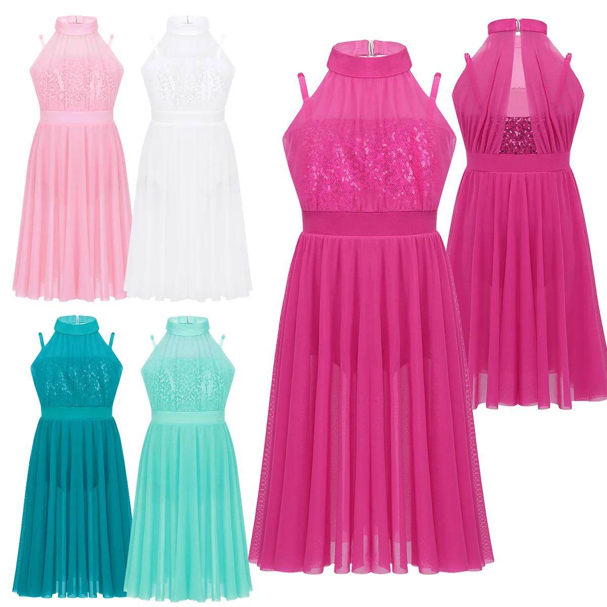 Iiniim/Детская танцевальная одежда для девочек; Vestido de festa; вечерние фатиновые трико с блестками; лирические балетные балетный зал; танцевальное платье-пачка