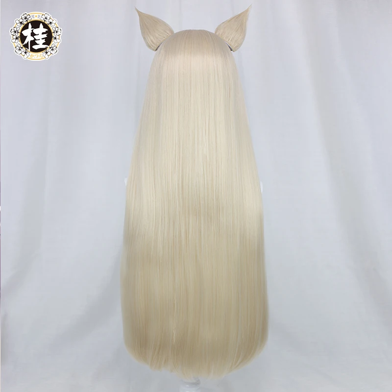 UWOWO Nekopara Coconut Cosplay Wig, 80cm Long Synthetic Hair with Cat Ears, Heat Resistant Fiber image 4