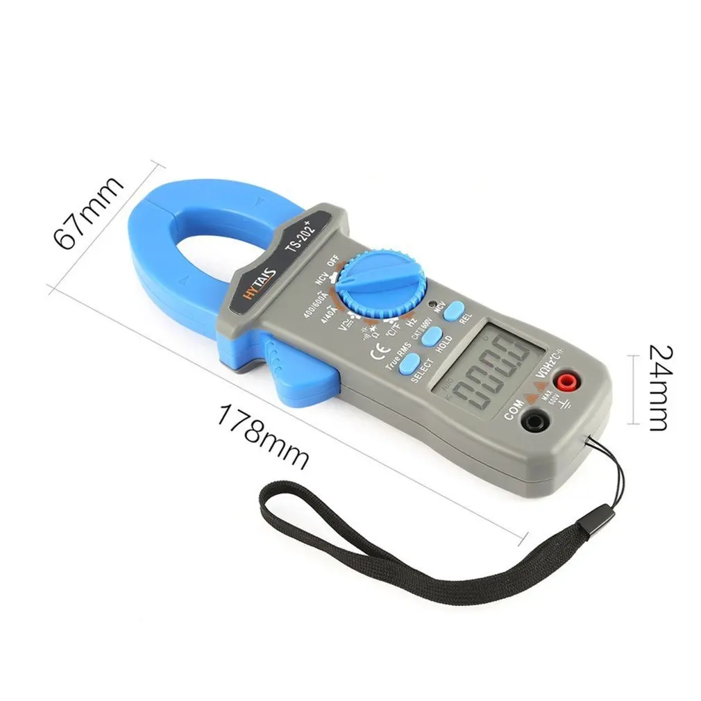 

HYTAIS TS202+ Digital Clamp Meter True RMS Multimeter Frequency NCV Resistor Capacitor Diode temperature Tester