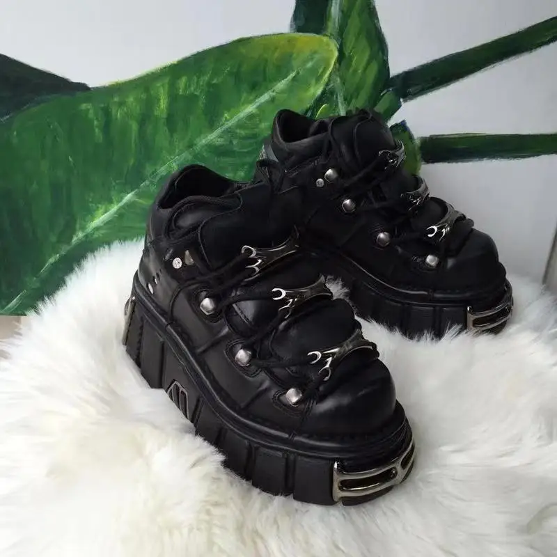 Ботинки на шнуровке 2021 Модные ботильоны толстом каблуке женская обувь высоком