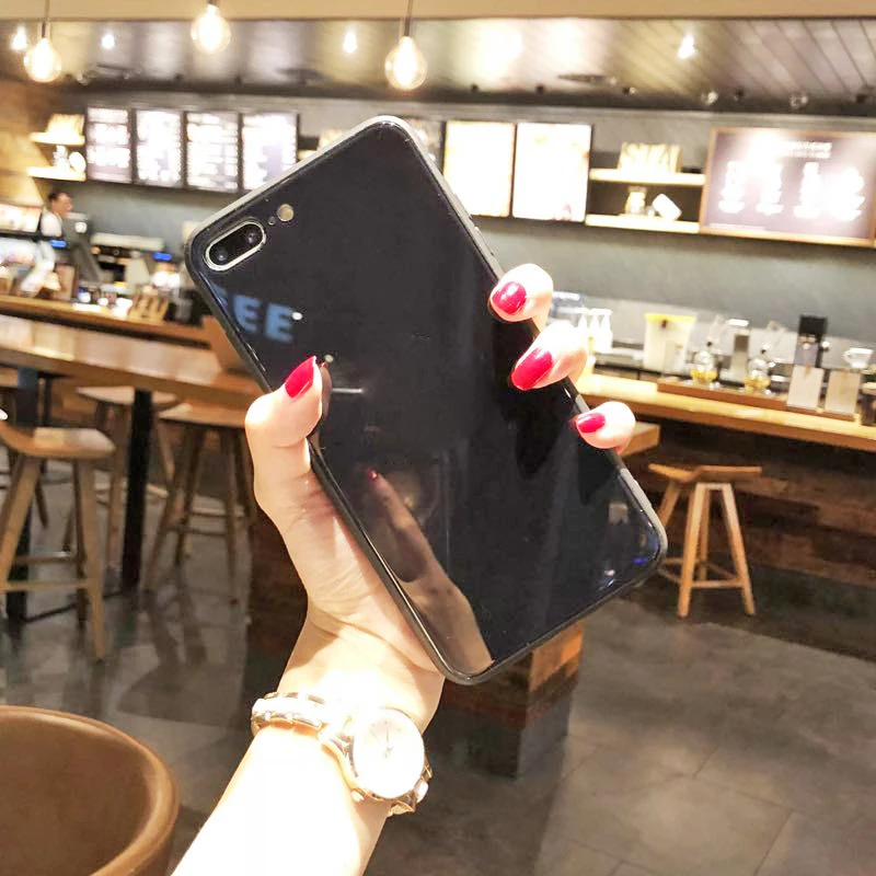 Для iphone XS MAX X XR coque силиконовый чехол 7Plus из закаленного стекла для мобильного