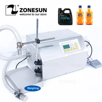 zonesun zs dp431w semi automatic big flow liquid beverage shampoo weighing filling machine diaphragm water juice filler supply