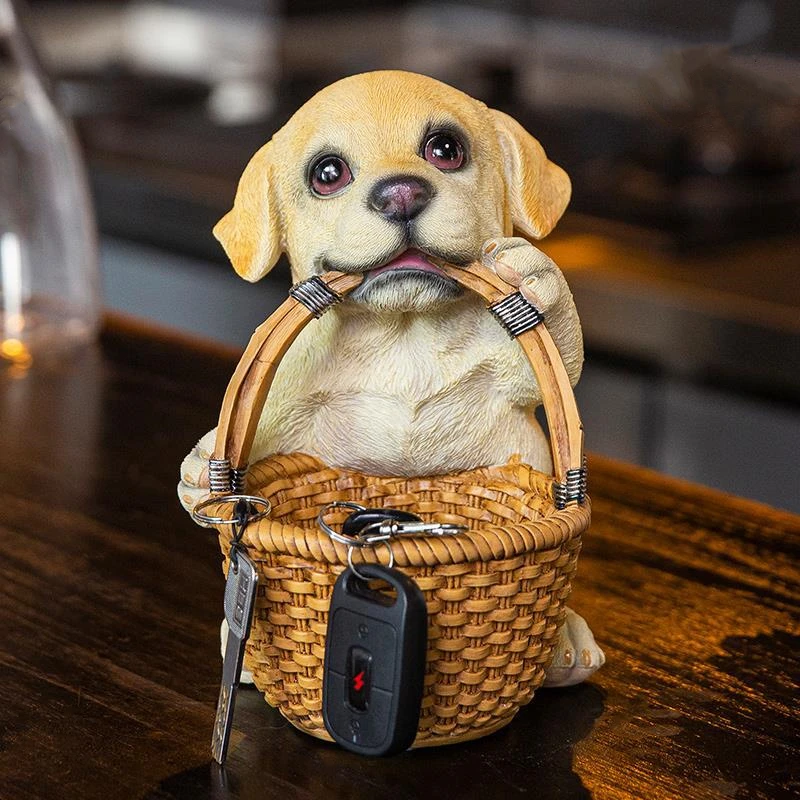 

Original Dog Figurine Cute Pet Dog Storage Box Home Decoration Ornamental Resin Art Sculpture Figurines Home Decor Child Gift