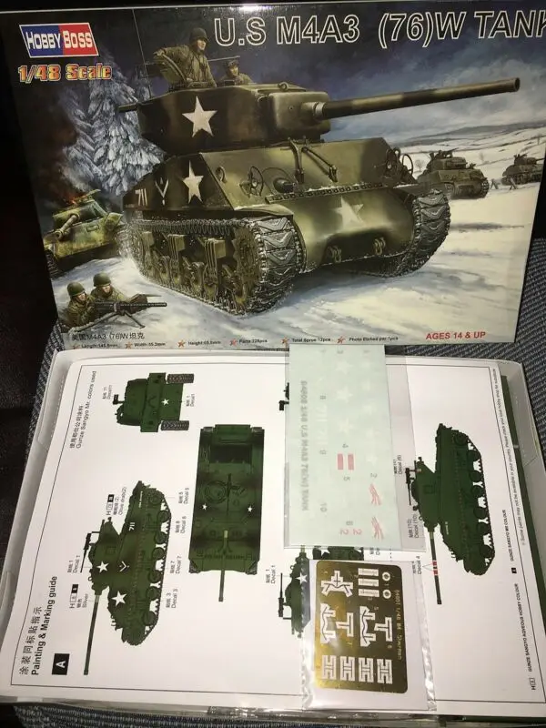 

Trumpeter 1/48 American M4A1 (76)W Medium Tank Plastic Armor Car 84805 TH06120-SMT6