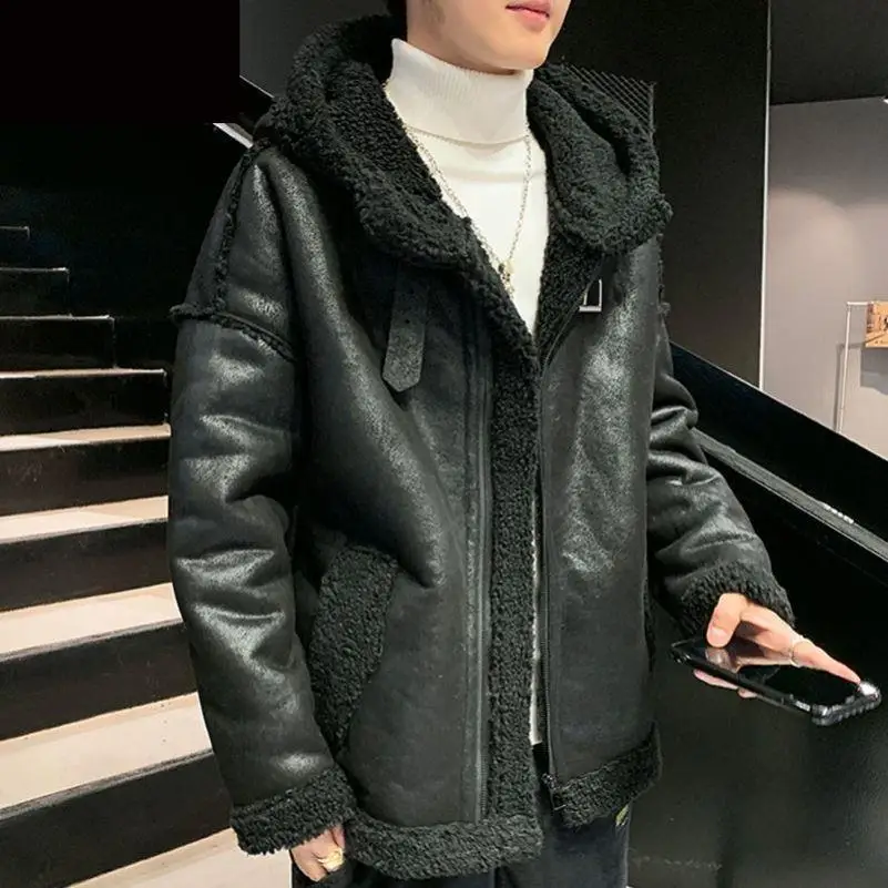 

2021 Winter Youth New Korean Style Plush Hooded Long Sleeve Warm Cotton Jacket