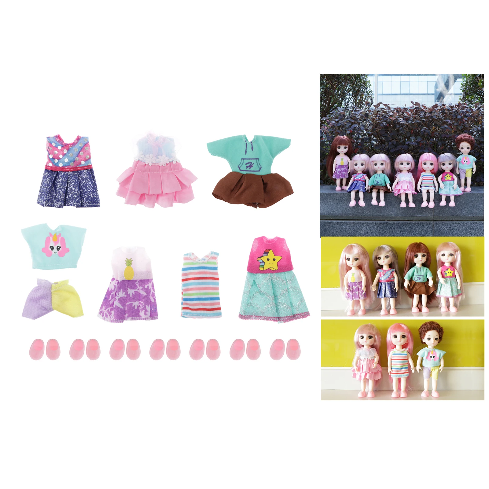 

Princess Fashion Dolls Dress Clothings with Shoes for 6inch Doll Costume DIY