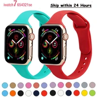 silicone strap for apple watch band 45mm 41mm 44mm 40mm 38mm 42mm smartwatch watchband slim bracelet iwatch series 7 se 6 5 4 3