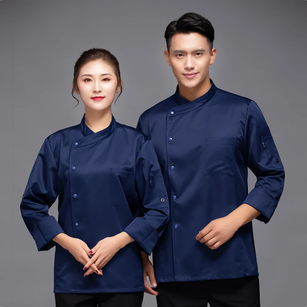 Женские и мужские шеф-повар куртка одежда с длинным рукавом однотонные Цвет