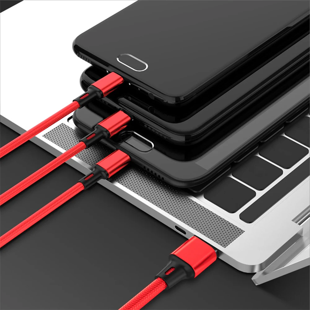 YCDC 3 в 1 usb type C Micro USB кабель для iPhone 8X7 6 6S Plus samsung Nokia USB быстрая зарядка кабели Нейлоновый Шнур Универсальный