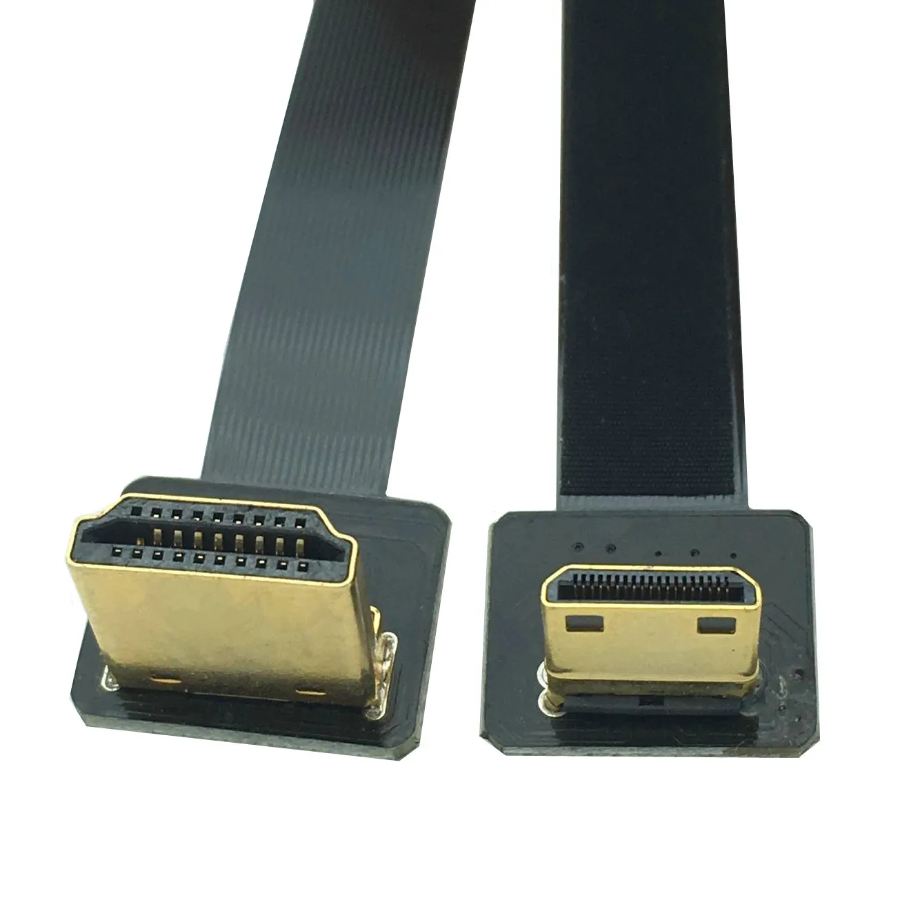 

FPV HDMI-совместимый вниз угловой к мини HDMI-совместимый вниз Угловой 90 градусов FPC плоский кабель для мультикоптера аэрофотосъемки