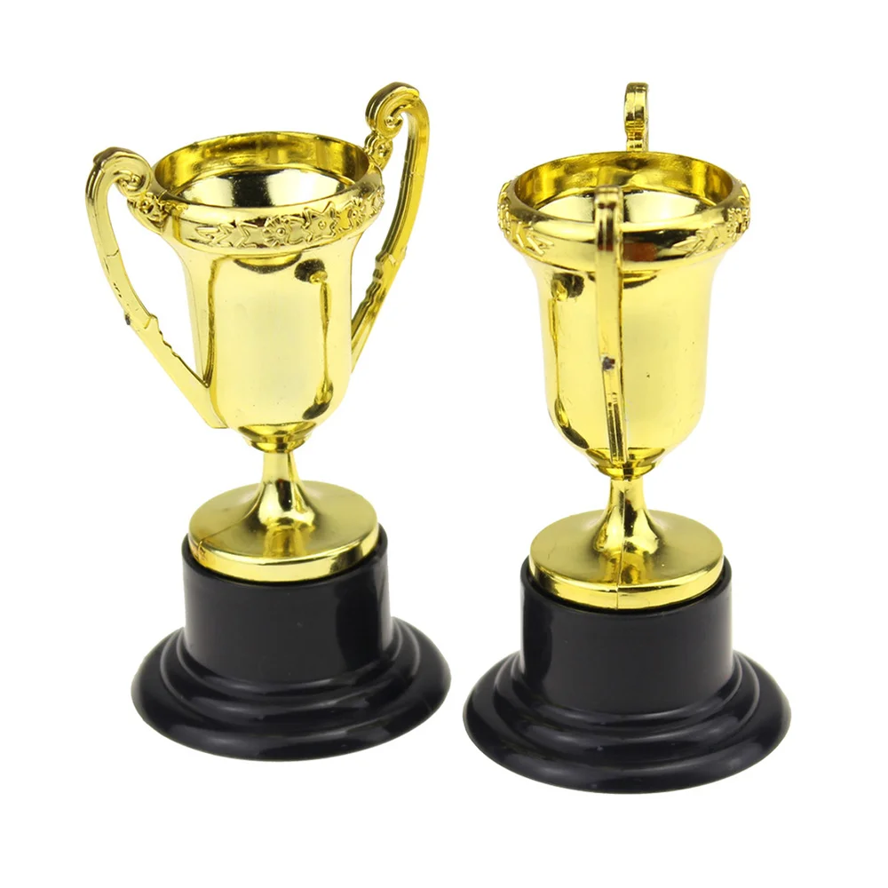 

10PCS Mini Gold Cups Trophies for Party Children Early Learning Toys Prizes