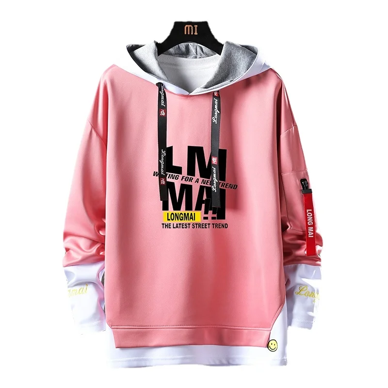

Cool Patchwork Sweatshirt Men Hip Hop Hoodies Long Sleeve Pullover Male Contrast Color Streetwear Hoodies Men Brand Tops