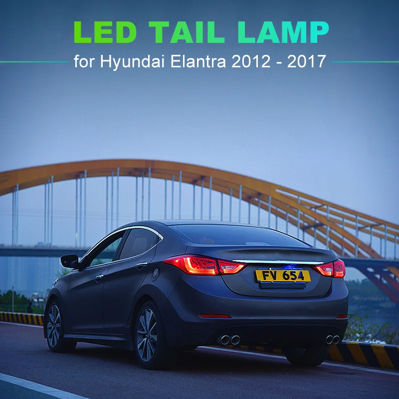 Светодиодный задний фонарь светильник для Hyundai Elantra 2012 2013 2014 2015 2016 2017 красный