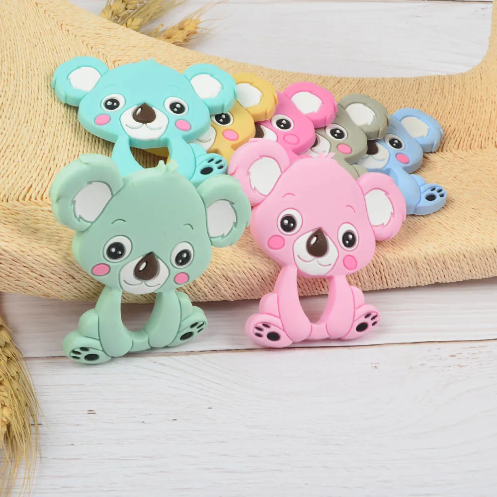 LOFCA Koala, силиконовый Прорезыватель для зубов, игрушка для прорезывания зубов, без бисфенола, Мягкий прорезыватель для животных, ожерелье, соска, клипса, цепочка