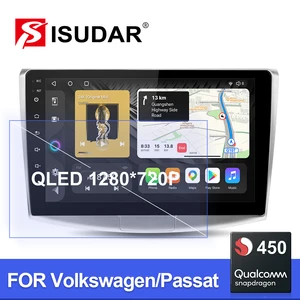 Автомобильный радиоприемник Isudar Android 10 Qualcomm для VWVolkswagenPassat B7 CC B6 GPS мультимедийный плеер Carplay Android Авто QLED No 2DIN