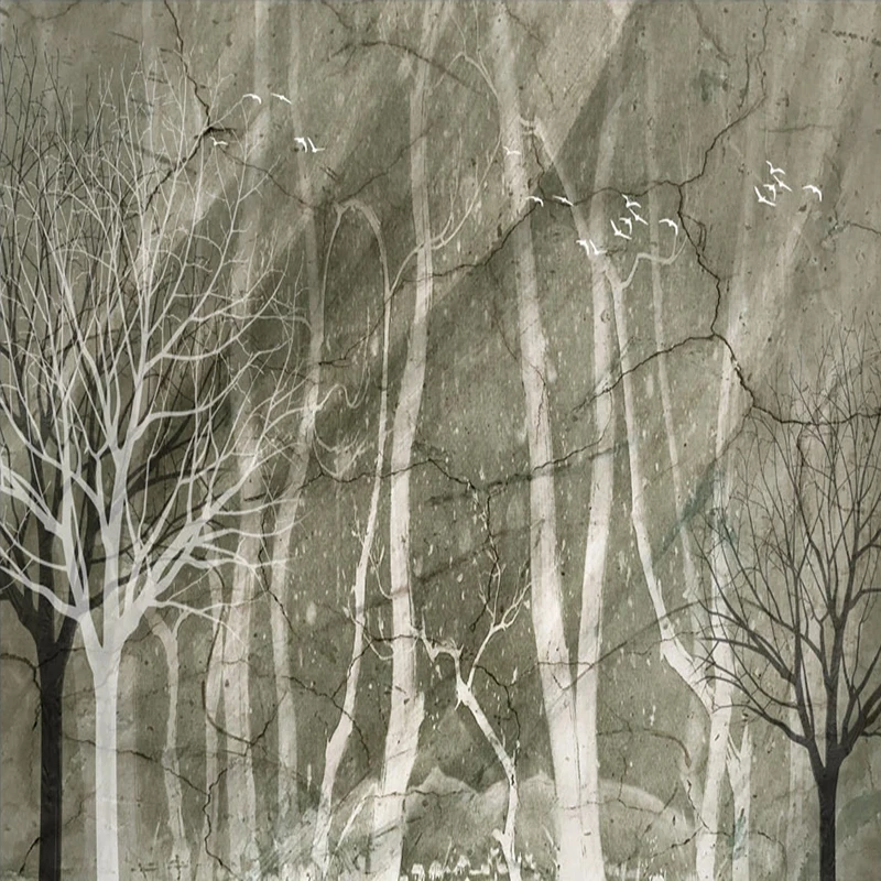 Настенная 3d-наклейка в скандинавском стиле ручная роспись черно-белые ветки