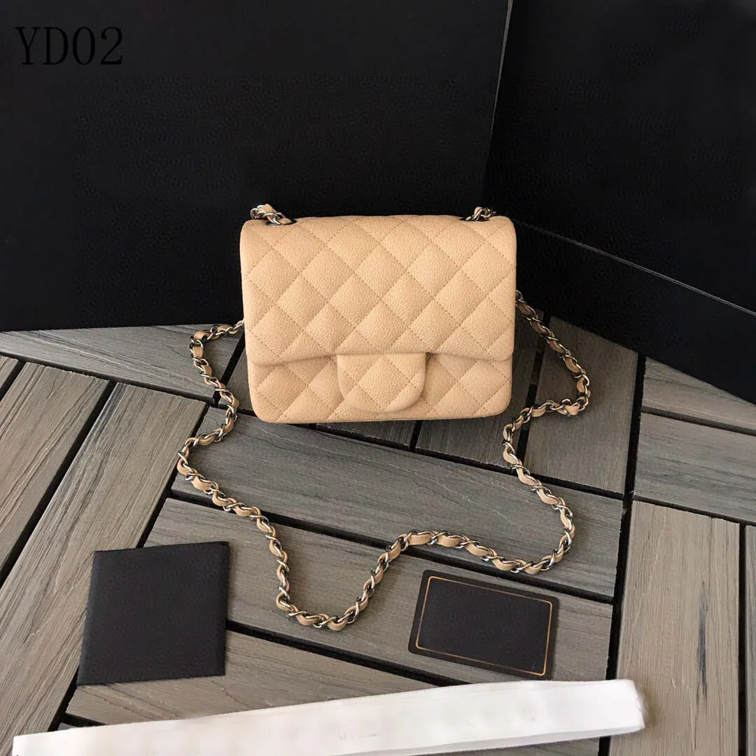 

Fashion Classic Top Luxury Accessories Ladies Caviar Shoulder Bag 100% Genuine Leather 1:1 Quality Messenger Bag Mini Square Bag