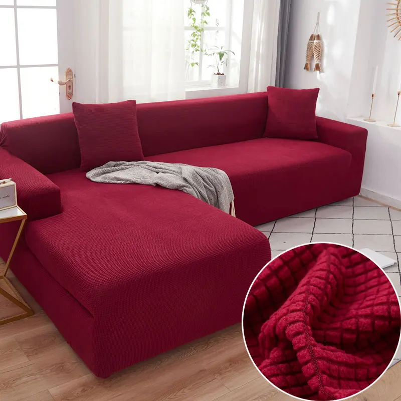 

Thick Plush sofa cover for living room sofa towel Slip-resistant Keep warm couch cover strech sofa Slipcover L-shaped need 2 pcs