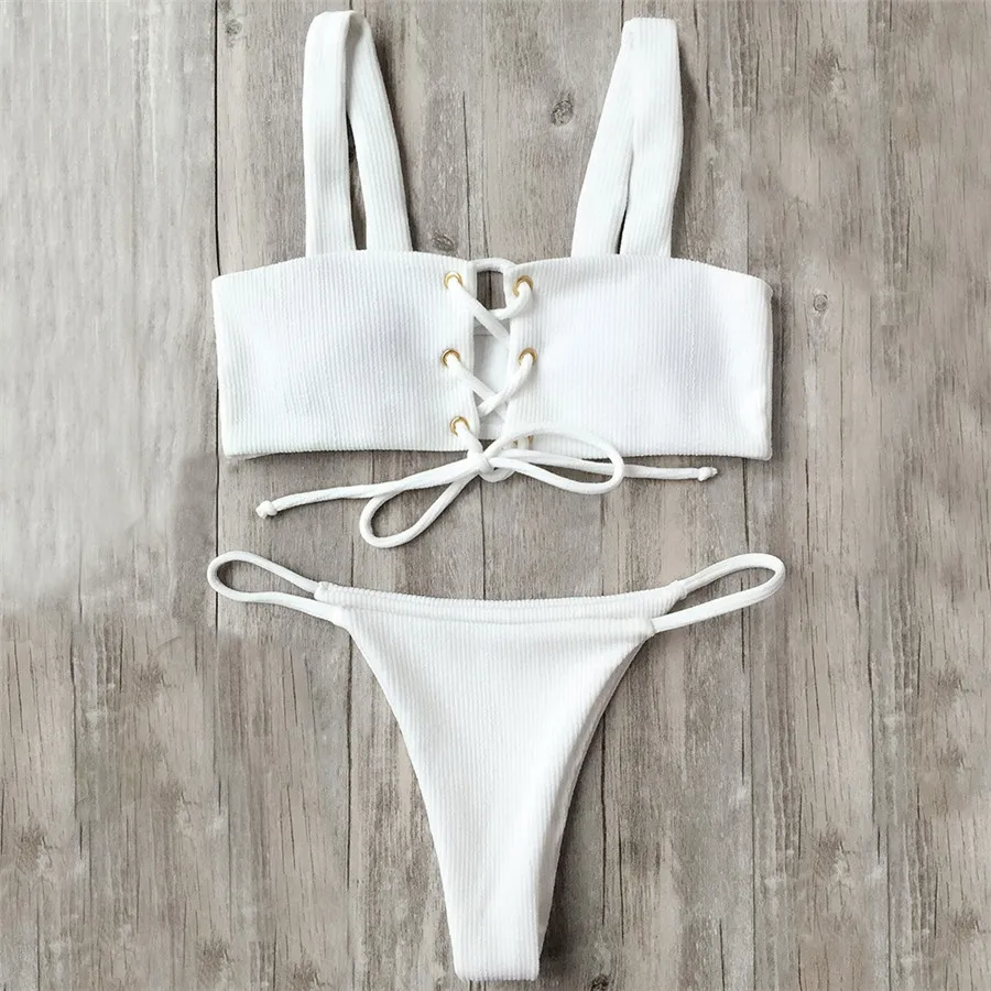 Sexy Push Up Bikini Set Women 2021 Halter Top Patchwork Swimwear New Swimsuit Beach Wear Brazillian Bikinis Female Bathing Suits | Женская