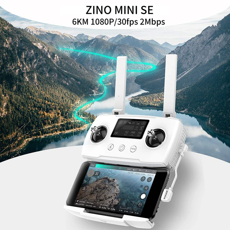 Квадрокоптер Hubsan Zino Mini Se Профессиональный с 3-осевой HD-камерой 249 ГГц FPV 45 мин. 6 км -