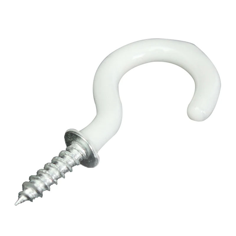 

20x PVC Coated Stainless Steel Screw In Cup Hooks Ring Plant Jewelry Hanger Holder Dining Bar Tool