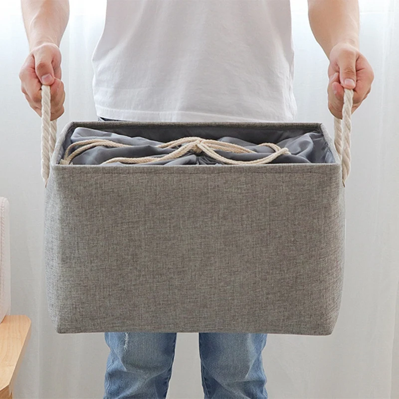 Домашние хлопковые льняные игрушки грязная одежда на шнурке корзина для